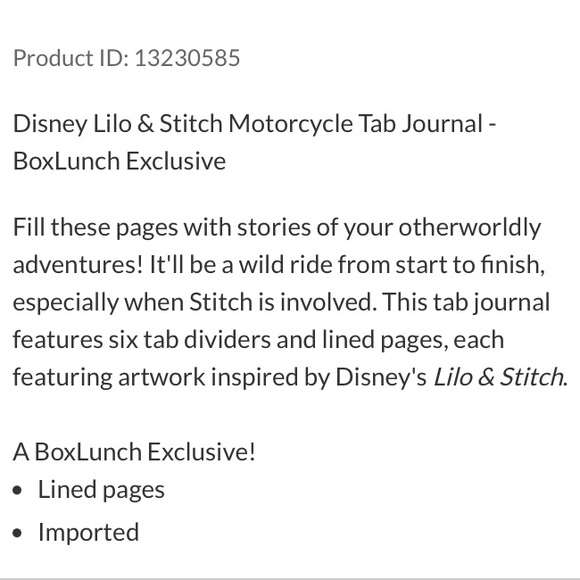 DISNEY LILO & STITCH Motorcycle Traveling Stitch TAB JOURNAL! Wire-Bound Lined - Picture 3 of 3